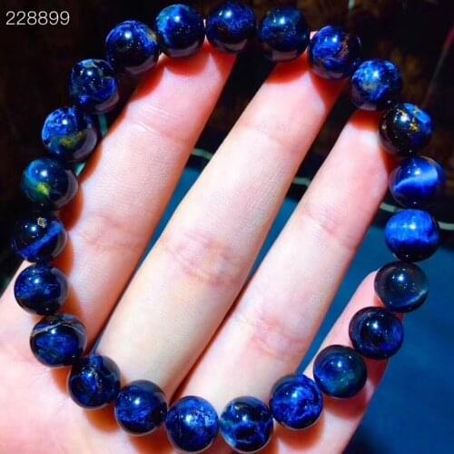 9mm Genuine Natural Blue Pietersite Round Beads Bracelet Fashion Women Men Stretch Crystal Blue Namibia Stone AAAAA