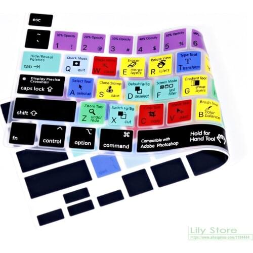 For MacBook Pro M1 13 2020 A2289 A2251 A2338 2021 for MacBook Pro 16" A2141 Photoshop PS Shortcut Hotkey Keyboard Cover Skin