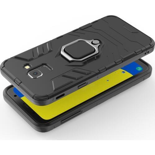 For Samsung Galaxy J6 2018 Case With stand Ring Hard Silicone+PC Armor shockproof Protective back cover case for samsung j6 2018