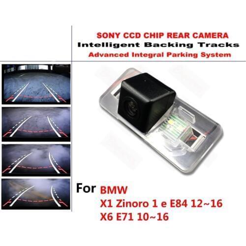 For BMW X1 Zinoro 1 e E84 12~16 X6 E71 10~16 Intelligent Dynamic Trajectory Rear View Reverse Backup Tracks Camera Night Vision