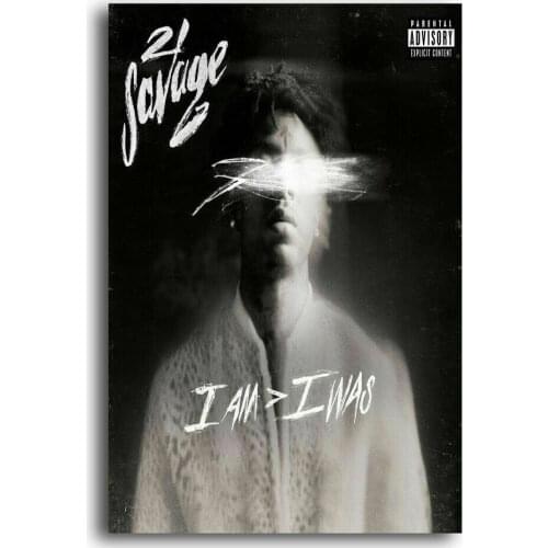 Hot 21 Savage I am I was 2018 Rap Music Album Silk Fabric Wall Poster Art Decor Sticker Bright