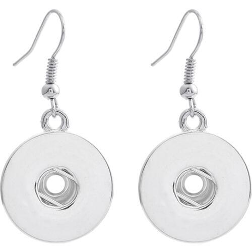 Fashion 1 Pair Zinc Alloy Simple Elegant Snap Drop Earrings Fit 18-20MM Xinnver Snap Buttons DIY Xinnver Jewelry ZI009