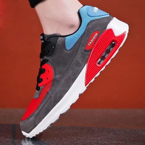 2021 Mens Casual Shoes Fashion Male Sneakers Air Cushion Breathable Sports Running Shoes PU Mesh Tenis Masculino Adulto Men Shoe