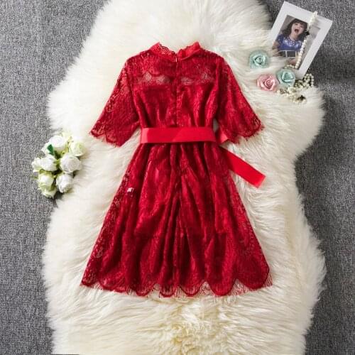 New Fashion Lace Dress Girls Flower Princess Sleeveless Formal Long Sleeve Pretty Party Pageant Wedding Bridesmaid Dress