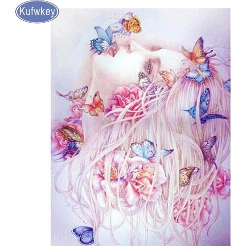 Full Square drill 5D DIY Fairy diamond painting Cross Stitch,cartoon Diamond Mosaic Embroidery diamond girl Christmas gift