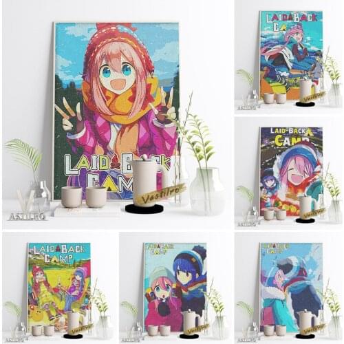 Laid-Back Camp Japanese Anime Cartoon Comic Poster Manga Character Wall Picture Modern Children Room Bedroom Otaku Home Decor