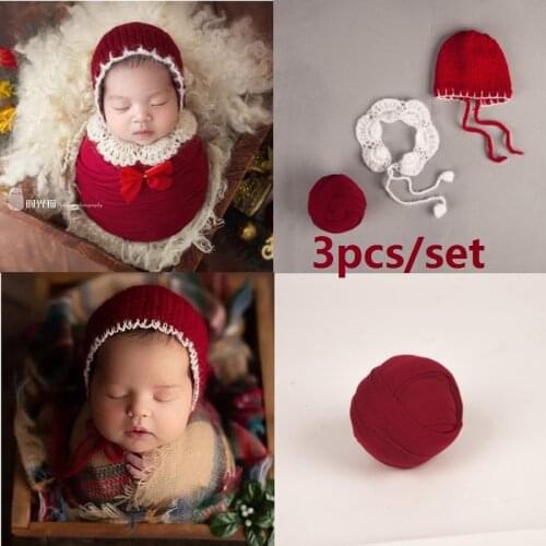 Newborn Photography Props Wraps Blanket Baby Hat Crochet Newborn Outfits Blanket Props Baby Photo Shoot Accessories