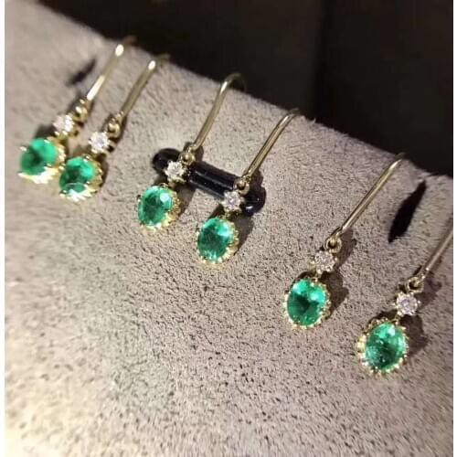 Natural Real Emerald Silver Earrings, 925 Sterling Silver Fine Elegant Jewelry for Women Earring