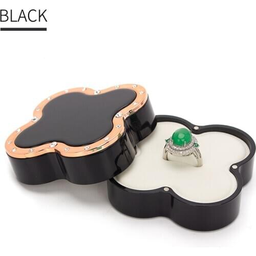 Black Magnetic Female Wedding Ring Jewelry Display Storage Box With LED Earring Pendent Bracelet Jewellery Holder For Lover Gift
