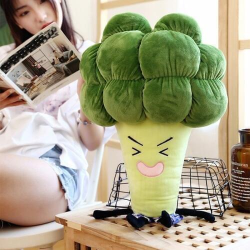Hot Selling Cute Multi-functional Pillow Vegetable Broccoli Plush Toys Soft Comfortable Pillows LBV