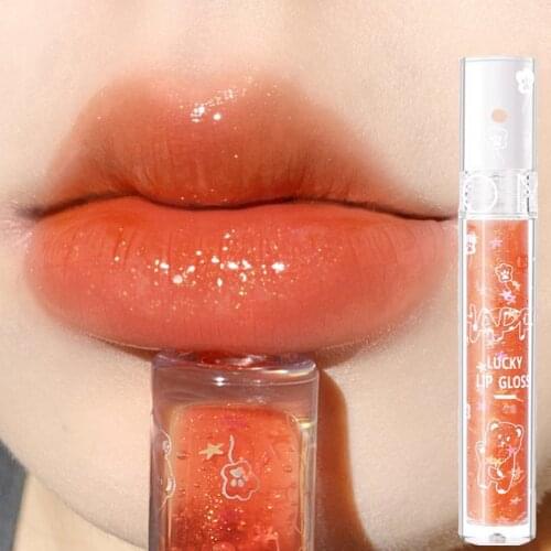 Long Lasting Shiny Diamond Lip Gloss Plumper Crystal Shimmering Lipstick Waterproof Moisturizing Shiny Lipstick Lips Makeup 1pcs