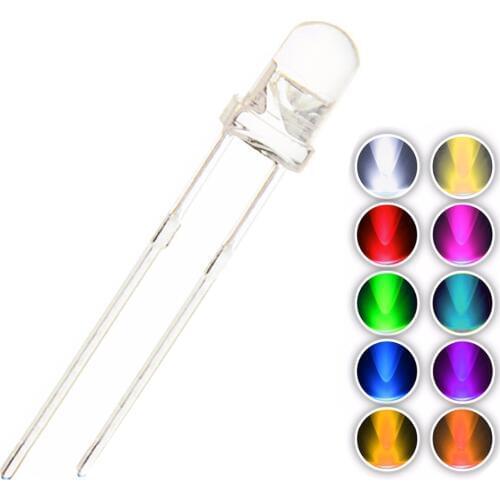 YMDK 5pcs\lot DIY 3mm 2x3x4mm 1.8mm LED Bulb Beads Ice Blue Rainbow For Cherry Gateron Kailh MX Switches Mechanical Keyboard