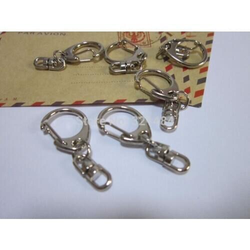 Dull silver plated 100piece 32mm Swivel lobster clasp snap hook with connector fit Purse chain/Key chains/Charms DIY