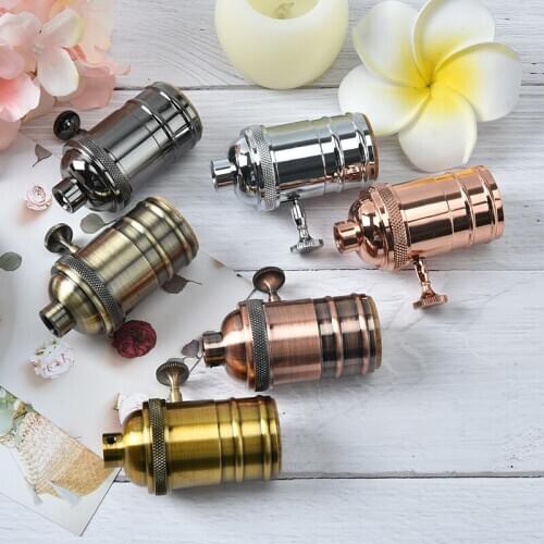1PC Vintage Lamp Socket E27 Screw Bulb Base Aluminum Lamp Holder Lustre Lamp Holders Fixture Industrial Retro Pendant Fitting