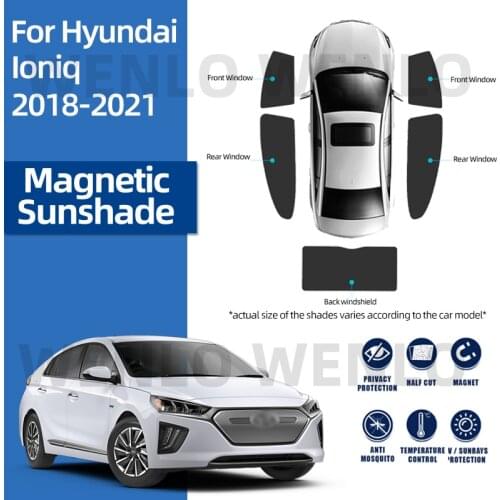 For Hyundai IONIQ 2018-2021 Mesh Curtain Sun Shade Car Magnetic Window Windshield Mesh Foldable Sun Visor Block UV Protection