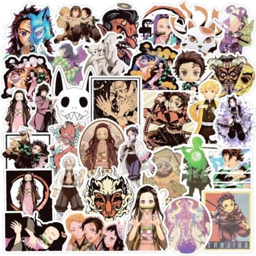 10/30/50PCS Japanese Cartoon Demon Slayer Waterproof Stationery Pvc Sticker Skateboard Suitcase Guitar Luggage For Kid Toy