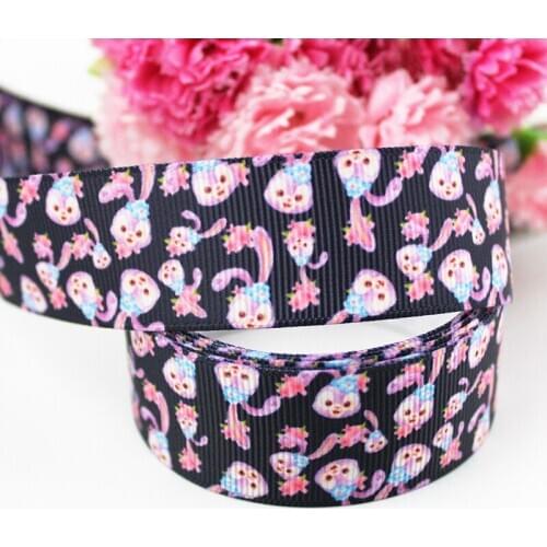10 yards 1"(25mm) cute printed Japan Cartoon rabbit grosgrain ribbon DIY jewelry accessories