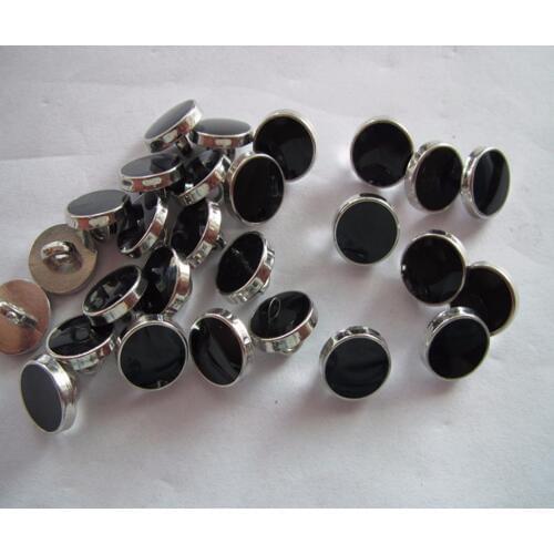 16L fashion shirt button Drops of black oil blouse button plastic silver shan kundies button factory button can customed 50pcs