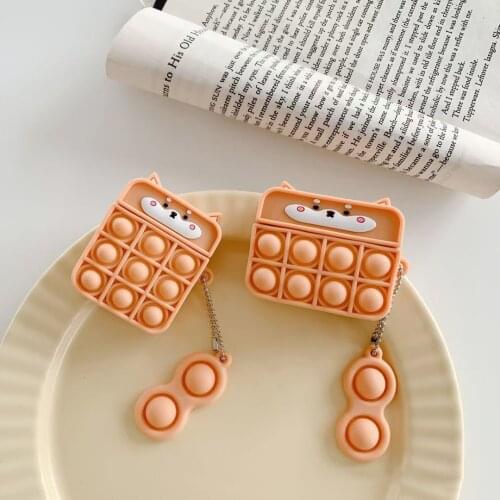 3D Cartoon Cute Pressure Release Shell for AirPods 1 2 Wireless Bluetooth Headset Protect Case for AirPods Pro Silicone Shell