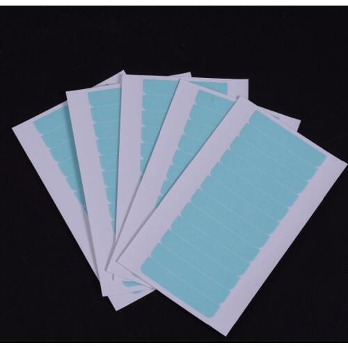 5 Sheets Super Adhesives Blue Replacement Tape for Brazilian Hair 4CM*0.8CM 60 Tabs Double-Sided Lace Front Support Tape Strips