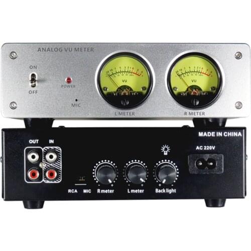 AC 220V VU Meter Stereo Audio Amplifier Board level Indicator Voice Control Backlight Brightness Adjustable