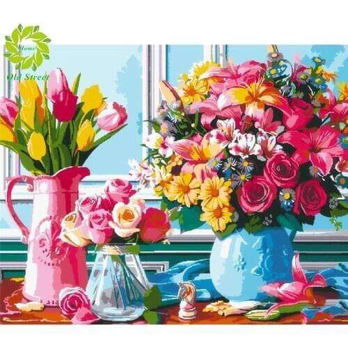 Old Street FULL Mosaic Pattern 5D DIY Diamond art Embroidery home decoration Flower diamond painting cross stitch New Year gift