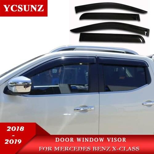 Side Window Visor For For Mercedes Benz X-class 2018 2019 Black Car Wind Deflector Guard For Benz xclass 2018 Ycsunz