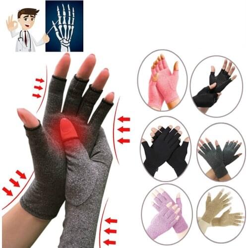 Women Men Hands Arthritis Gloves Grip Arthritis Copper Hand Circulation Gloves fiber Pain Therapy Joint Compression Relief