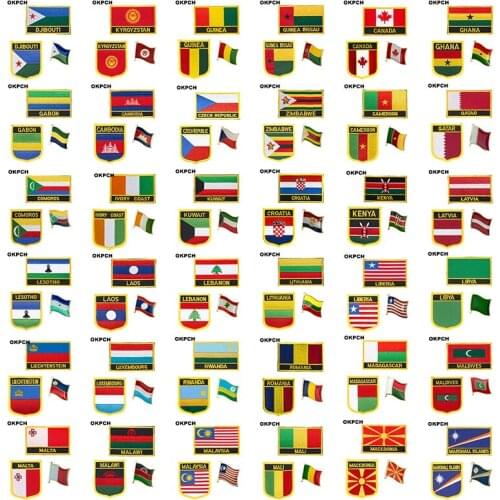 Netherlands National Flag Embroidered Iron on Patches for Clothing Metal badges DIY Saw on Patches PT0076-3