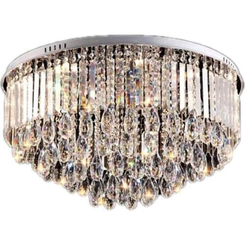 Round Atmospheric Crystal Light Three-tone Light LED Ceiling Light Personalized Living Room Dining Hall Ceiling Light