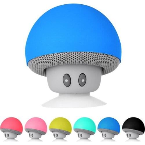 Cartoon Small Mushroom Head Bluetooth Sound Box Silicon Rubber Sucker Desktop Loudspeaker Portable Mobile Phone Bracket Sound