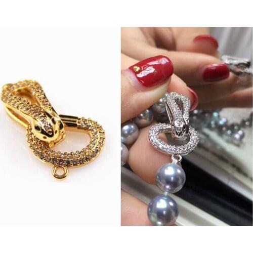 Copper Clasps 18K Gold plated DIY Pearls Jewelry Fittings Fastener Connector Clasps For DIY Gems Pearls Necklace Bracelet Clasp