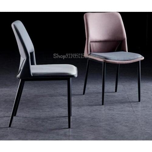 Minimalist Light Luxury Dining Chair Nordic Modern Dining Table Chair Backrest Stool Restaurant Technology Fabric Coffee Chair