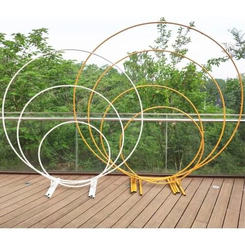 Fashion Wedding Arch Marriage backdrop stand frame flower metal round frame Festival party stage decoration balloon arch kit