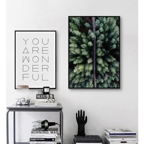 Wall Art Canvas Paintings Nordic Simple Nature Scenery Forest Pictures Prints Home Decoration Poster For Living Room Modular