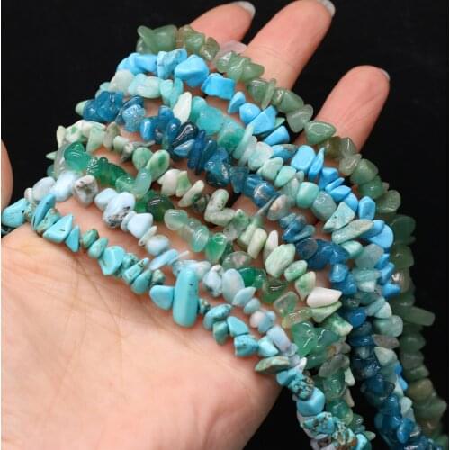 Natural Semi-precious Chip Beads Amazonite Aventurine 5-8mm For DIY Necklace Earrings Accessories Gift Length 40cm