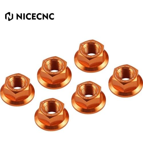NiceCNC M10X1.25 Sprocket Nuts Screws For KTM 1290 Super Duke R/GT 2014-2022 2015 2016 2017 2018 2019 CNC Aluminum Black/Orange