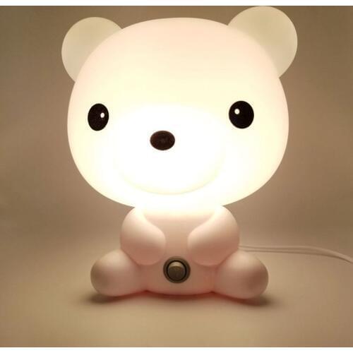 Cartoon bear Night light US EU plug 110V 220V desk lamp E14 bulb Children Baby Gifts Sleep lamp For Bedroom bedside indoor decor