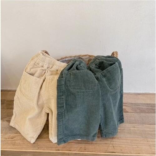 2021 new girls boys long pants cotton autumn cool kids corduroy pants