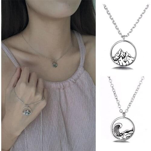 New Necklace 2021 Lovers Necklaces Mountain and Sea Pendant Necklaces Jewelry Accessories Festival Gifts Collares