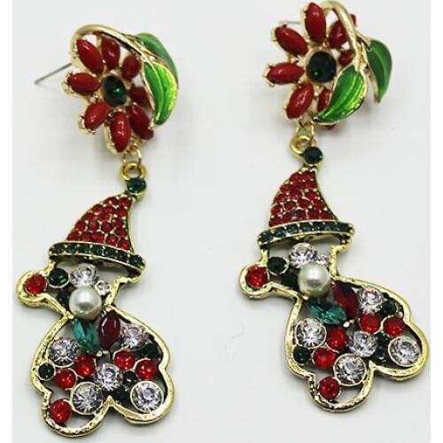 New baroque Christmas tree full of Santa Claus earrings 194