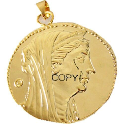 P(07)Coin Pendant Greek Oktodrachme Agypten Ptolemaios II 283-246 Gold Plated Fashion Jewelry(diameter:28mm)