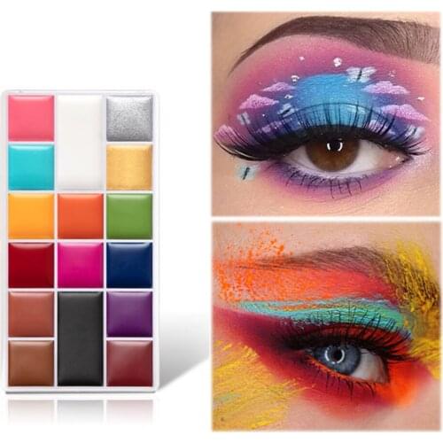 16 Colors Flash Paint Oil Makeup Palette Safe Beauty Palette Makeup Painting Kit for Halloween Theme Party Prom Makeup Artists