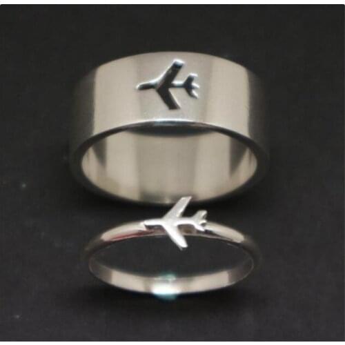 Couple Rings Set Airplane Couple Rings For Women His And Her Ring Anniversary Ring Friendship YLQ6402