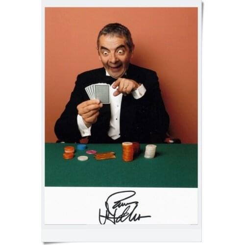 Signed Rowan Atkinson Mr. Bean autographed original photo 7 inches freeshipping 0820172
