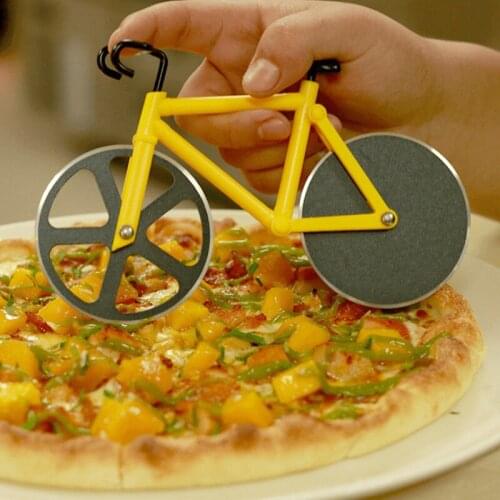 Stainless Steel Bicycle Shape Pizza Pie Cutter Pie Cutter Kitchen Pastry Artifact Baking Good Helper Creative Tool Accessories
