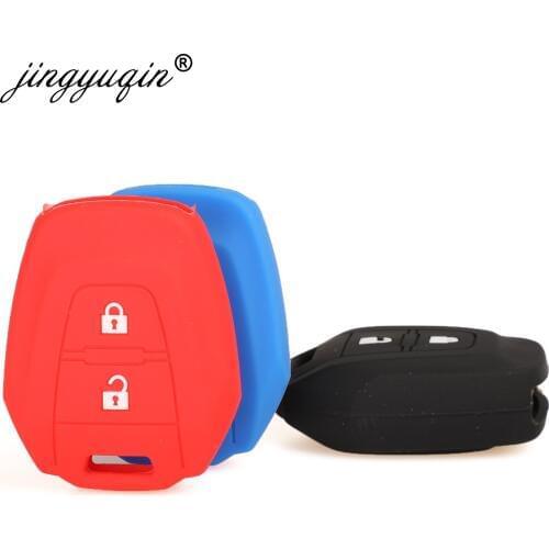 Jingyuqin Rubber 2 Buttons Ignition Key shell Case fit for Isuzu D-max Silicone Key Cover Protector Holder
