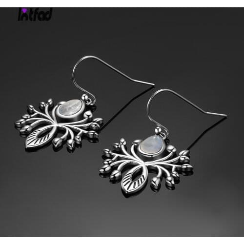 S925 Silver Water Drop Natural Moonstone Drop Earrings Fashion Jewelry Earrings Wedding Party Birthday Gift for Women