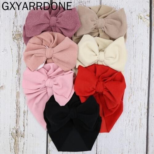 Baby Velvet Beanie Hat for Girls Childrens Hats Top Knot Bow Newborn Hat Baby Turban Topknot Newborn Photography Props Cap