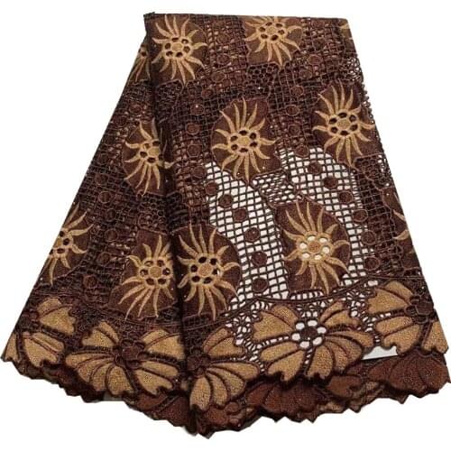 SJ Lace 2021 High Quality Embroidery Nigeria Lace Fabric France Cord Lace Fabric Africa Guipure Lace For Party Dress Sew d5-65